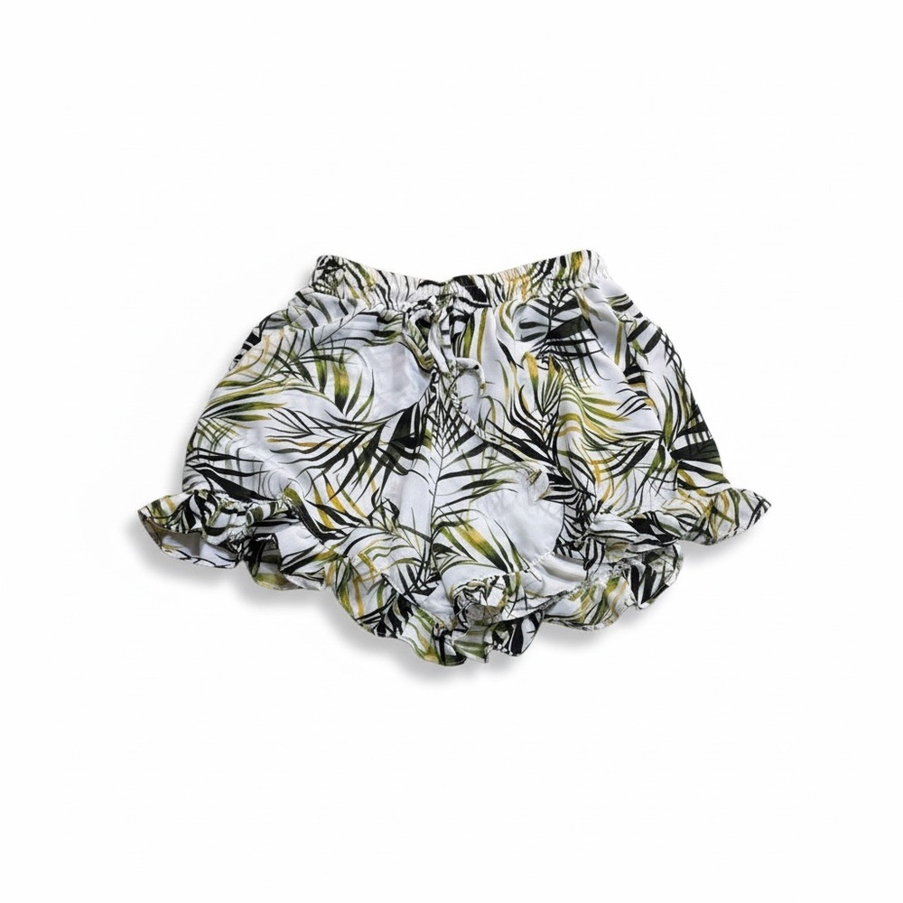 💋MISA Los Angeles Women’s Inca shorts modern palm print Black/Green SizeXS